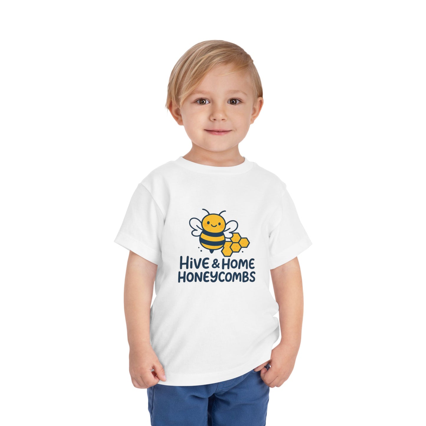 Bee-Themed Toddler Tee, Cute Toddler T-Shirt, Hive and Home Short Sleeve Shirt, Kids Summer Top, Birthday Gift for Little Ones