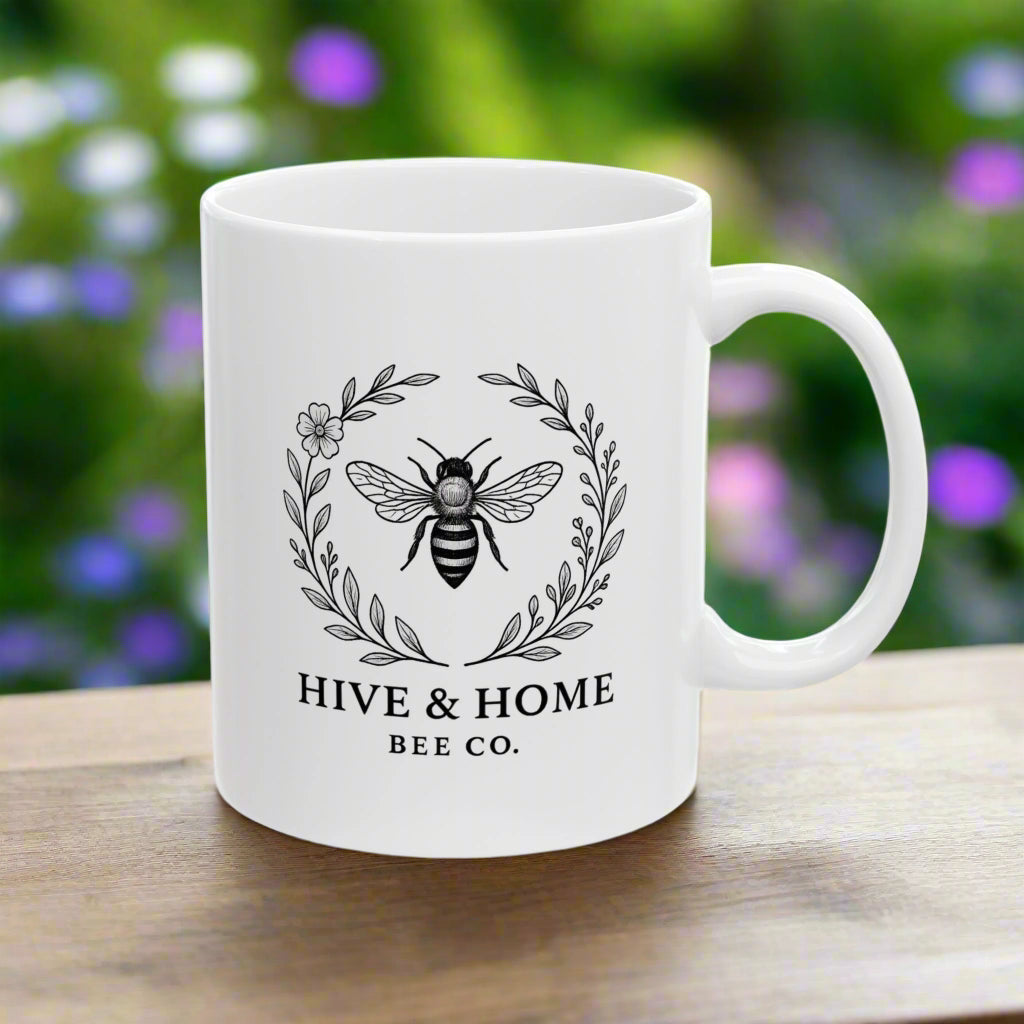 Bee Wreath Ceramic Mug