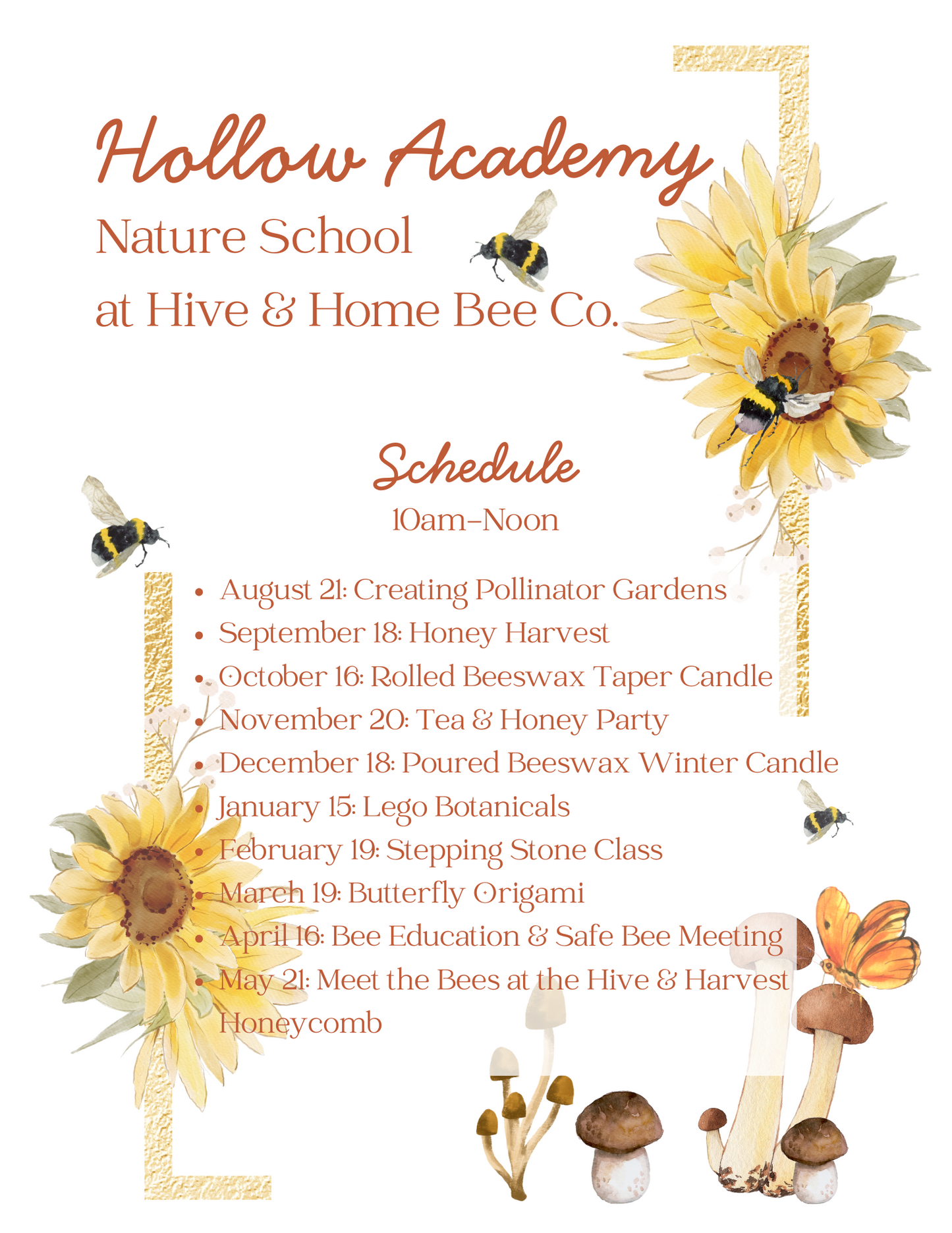 Hollow Academy Nature School: PRIVATE EVENT, In Person Class Hive & Home Apiary, Tifton, GA