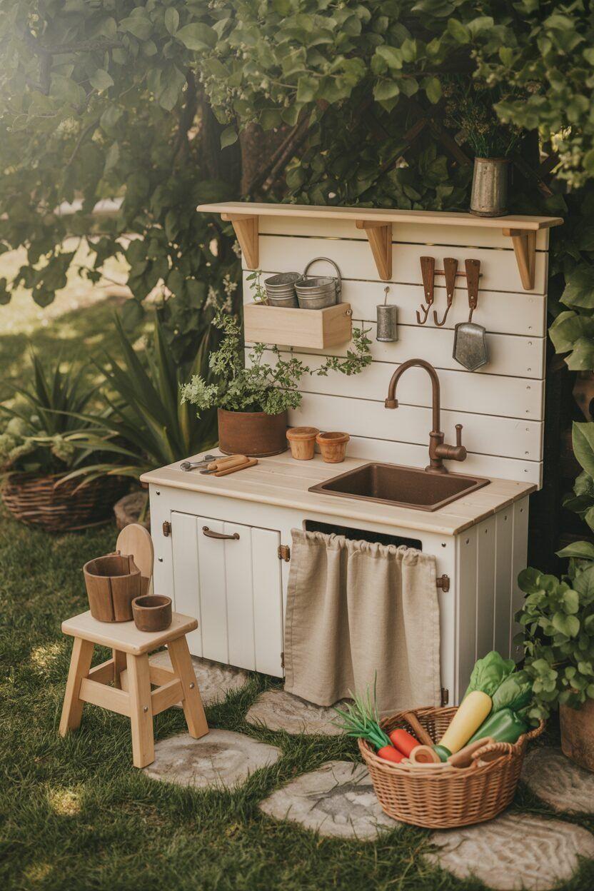 Mud Kitchen Play Guide and DIYTutorial-Nature Play Printables for Slow Childhood & Outdoor Learning
