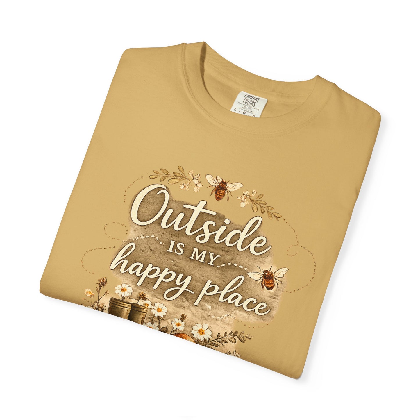 Outside Is My Happy Place T-Shirt — Rustic Nature Hiking Tee - Forest and Nature School Moms Mama