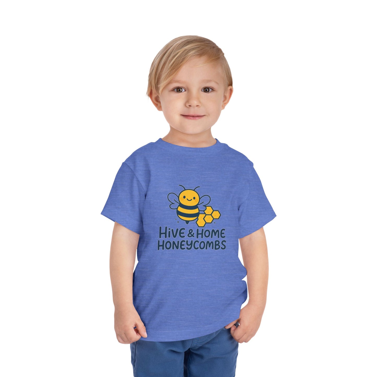 Bee-Themed Toddler Tee, Cute Toddler T-Shirt, Hive and Home Short Sleeve Shirt, Kids Summer Top, Birthday Gift for Little Ones