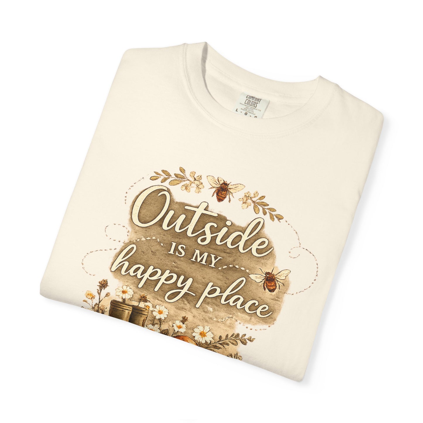 Outside Is My Happy Place T-Shirt — Rustic Nature Hiking Tee - Forest and Nature School Moms Mama