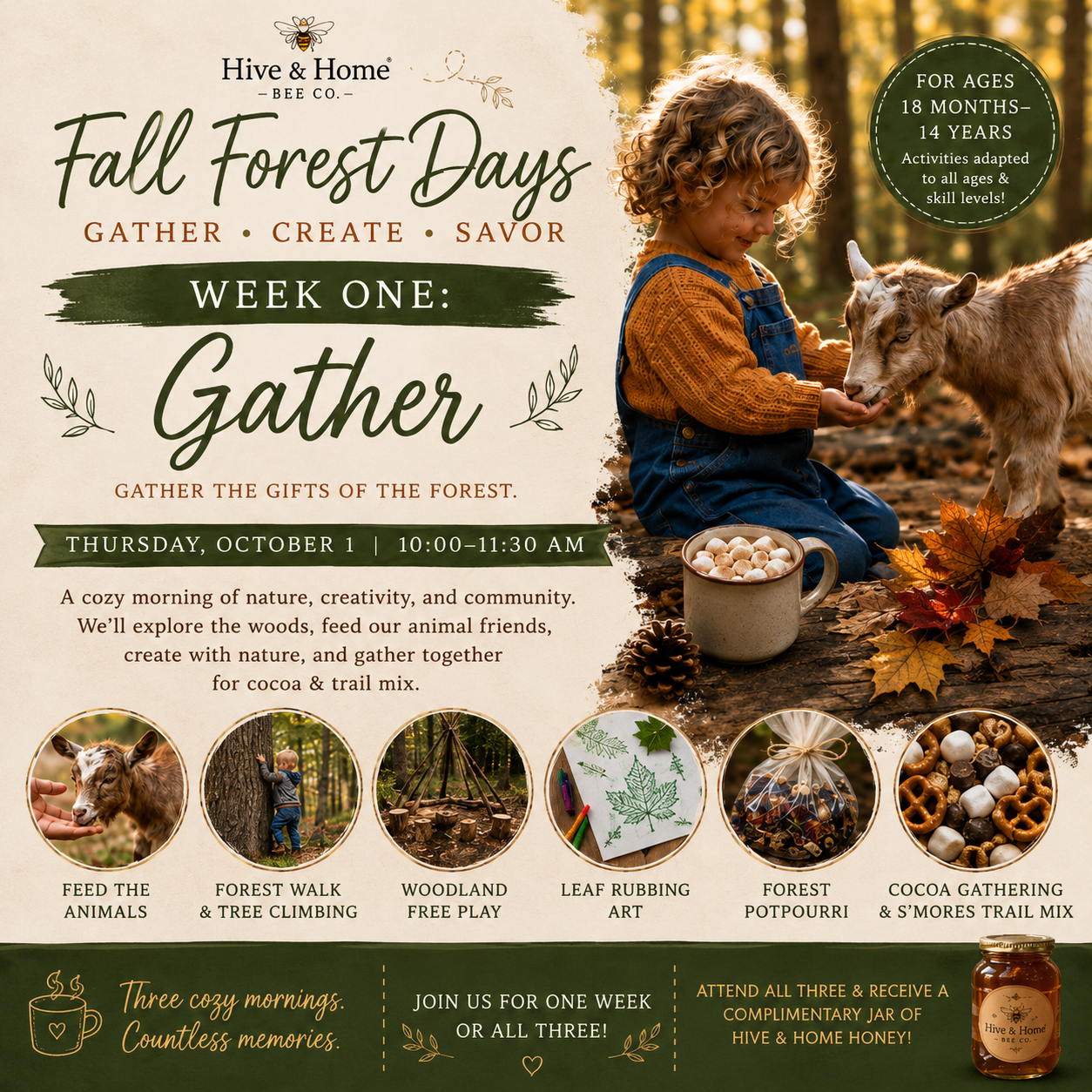 Fall Forest Days: A Hive & Home Experience to Gather, Create, and Savor
