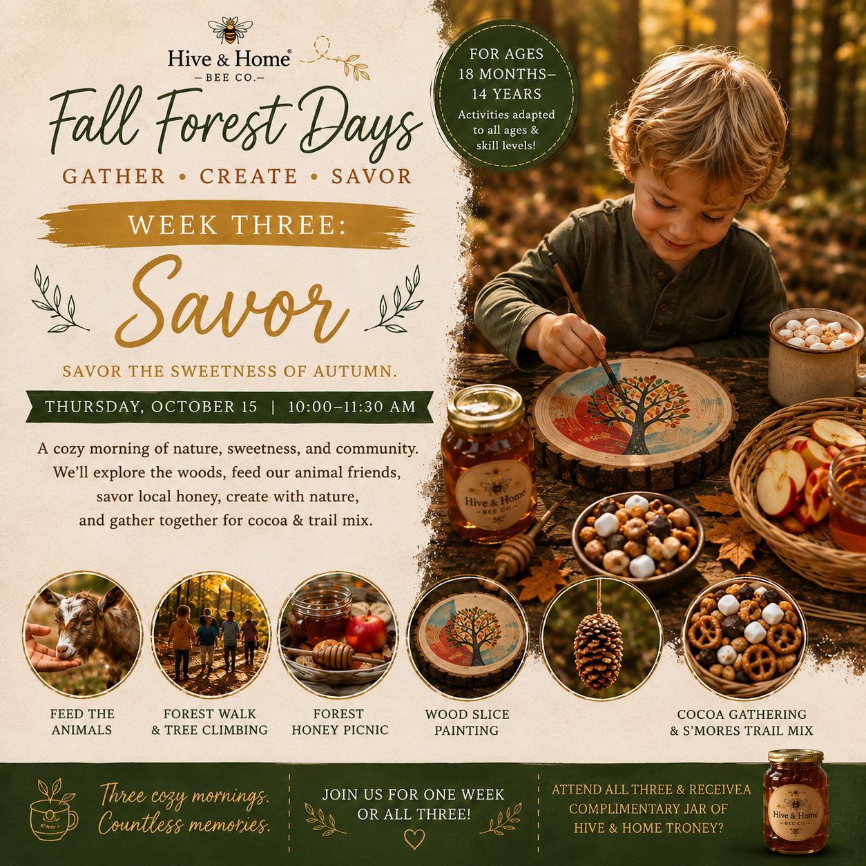 Fall Forest Days: A Hive & Home Experience to Gather, Create, and Savor