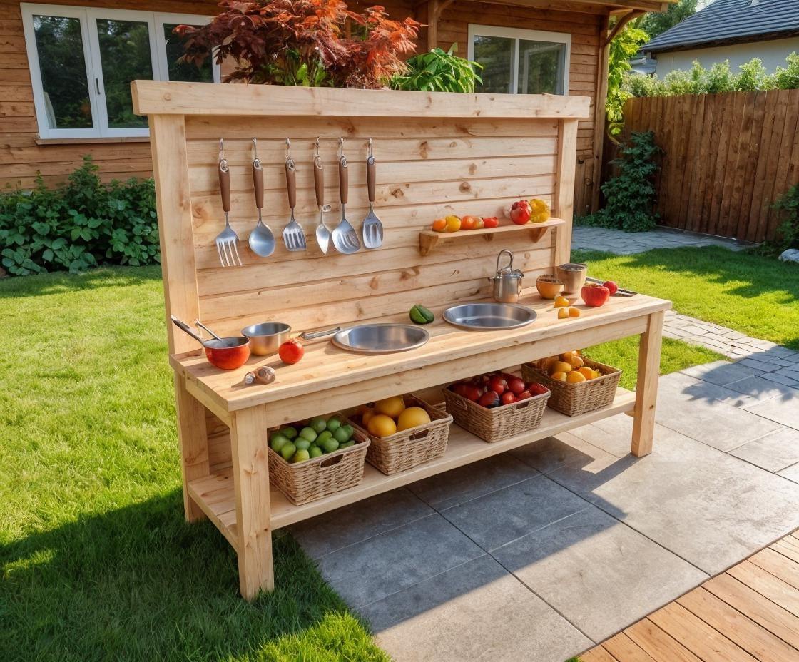 Mud Kitchen Play Guide and DIYTutorial-Nature Play Printables for Slow Childhood & Outdoor Learning
